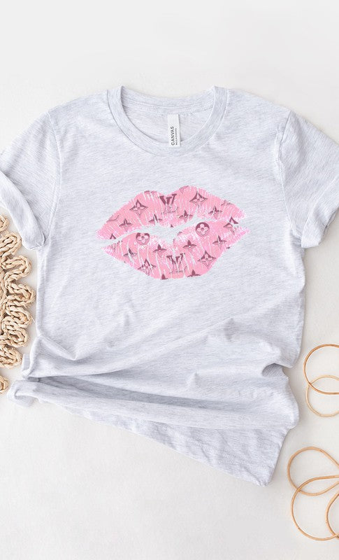 Designer Pink Lips Graphic Tee