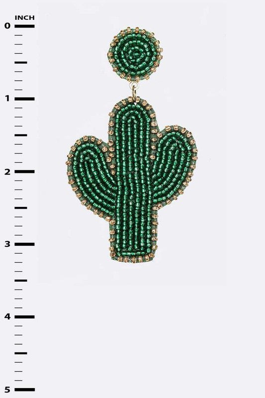 Beaded Cactus Iconic Earrings