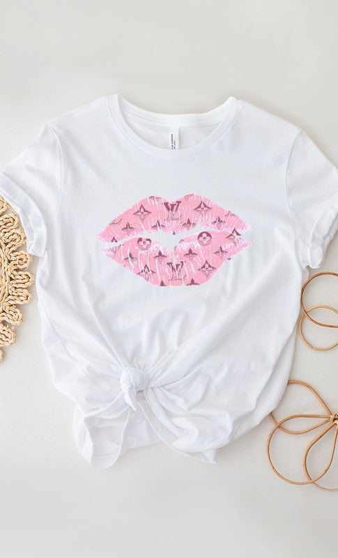 Designer Pink Lips Graphic Tee